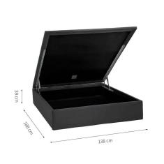 Imagem de Base Para Cama Box Casal Physical L Com Baú (39X138x188) Cinza