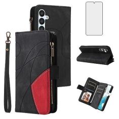 Imagem de Asuwish Capa de celular para Samsung Galaxy A54 5G com protetor de tela de vidro temperado e alça de pulso flip zíper porta-cartão de crédito com suporte para celular A 54 54A SM A546U 2023 feminino