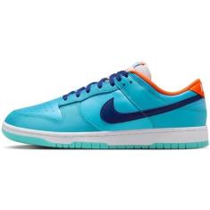 Imagem de Nike Tênis masculino Dunk Low SE (HQ1538-416, azul báltico/laranja total/branco/azul real profundo), Azul báltico/laranja total/branco/azul real profundo, 42