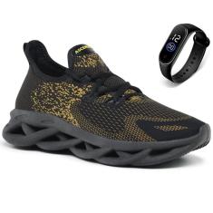 Imagem de Tênis Masculino Dz Esporte Academia Caminhada Leve Conforto Dia a Dia + Relógio-Masculino