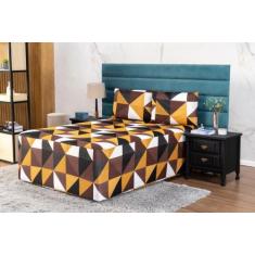 Imagem de kit jogo de lençol Lençol luva estampado queen 3 peças - MORADA DOS EN