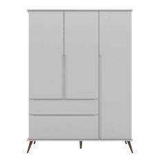 Imagem de Guarda Roupas Infantil 3 Portas 2 Gavetas Valência Cinza Acetinado