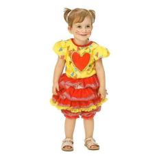 Imagem de Vestido Festa Junina Bebê Com Babados e Culote 3 a 18 Meses - Fantasia