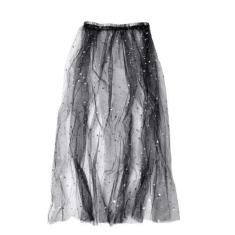 Imagem de Fantasia Saia Tute Preto e Prata Adulto Festa Carnaval 01 Unidade Crom