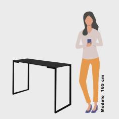 Imagem de Mesa Escrivaninha 90cm Stan Home Office Industrial Consultório Ferro Marrom mdf Off White - Ahz Móveis