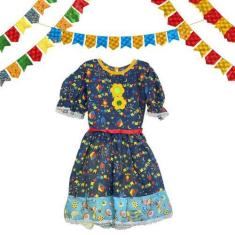 Imagem de Vestido De Festa Junina Caipira Criança São João Fantasia Infantil 3 a