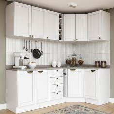 Imagem de Cozinha Modulada 8 Peças 3 Aéreos 3 Balcões Adega E Toalheiro Arizona