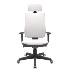 Imagem de Cadeira Office Brizza Soft Vinil Branco Autocompensador Com Encosto Ca