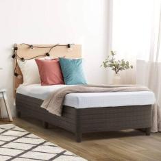 Imagem de Base Box Solteiro Lírio Cabecasa Madeiramadeira Cinza/Amadeirado