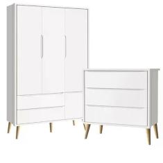 Imagem de Guarda Roupa 3 Portas E C moda 3 Gav Theo P s Madeira Natural