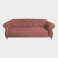 Imagem de Sofá Chesterfield Elisabeth Suede Rosa