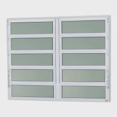 Imagem de Janela de Alumínio Basculante 2 Seções 100x150cm Vidro Mini Boreal Elite Brimak