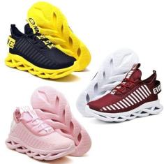 Imagem de Kit 3 Tênis Trança Rosa, Amarelo e Bordo41