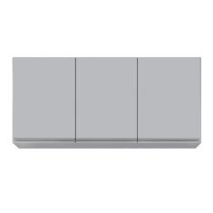 Imagem de Armário De Cozinha Aéreo 120cm 3 Portas Virgínia Cinza Claro - Lumil