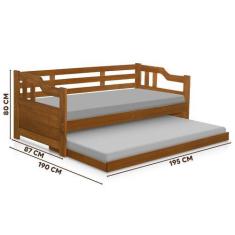 Imagem de Sofá Cama Com Cama Auxiliar Em Madeira Zurique Atraente Móveis Castanh