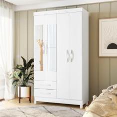 Imagem de Guarda Roupa com Espelho Valentina Branco/Titanium/Azul Mate/Rosa Mate