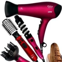 Imagem de Secador de cabelo difusor e escova rotativa e modelador kit - Philco, 