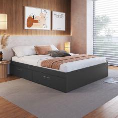 Imagem de Cama Casal Tókio com 4 Portas Grafite - Art In Móveis