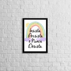 Imagem de Quadro Decorativo Insista, Persista e Nunca Desista 45x34cm