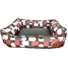 Imagem de Cama Para Cachorro Com Colchonete Lavável - Abstrato Marrom - Tamanho M