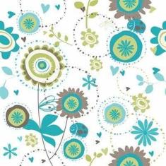 Imagem de Papel de Parede Adesivo Floral Verde 1457 Rolo 0,58x3M