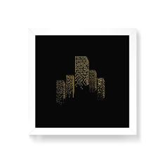 Imagem de Arte Maníacos Quadro Decorativo Luzes da Cidade - 30x30cm (Moldura em laca )