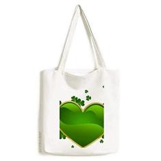 Imagem de Clover Heart Ireland St. Patrick's Day sacola de lona bolsa de compras casual bolsa de mão