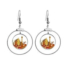 Imagem de Brincos de aquarela Kuala Lumpur da Malásia com argola pendente e círculo de gota