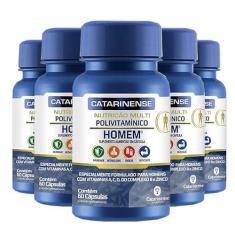 Imagem de Kit 5 Polivitamínico Homem Catarinense 60 cápsulas