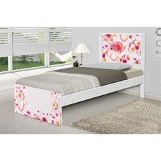 Imagem de Cama Solteiro Adesivada Rosas com Colchão