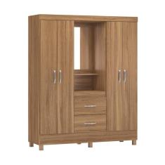 Imagem de Guarda-Roupas Solteiro 4 Portas 2 Gavetas e Espelho Multimóveis CR35189