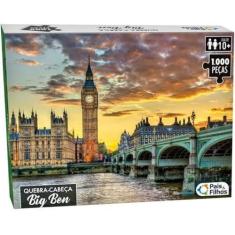 Imagem de Quebra-Cabeça 1000 Peças Infantil Big Ben Percepção Visual 74X54cm Pai
