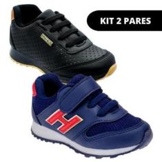 Imagem de Kit 2 Tênis Sapato Infantil de Menino Escolar-Masculino
