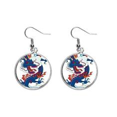 Imagem de Brinco de prata com padrão de nuvem de dragão chinês chinês joia feminina