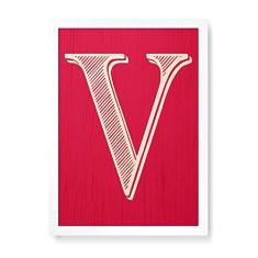 Imagem de Arte Maníacos Quadro Decorativo em Madeira Letra V Love - 23x16,25cm (Moldura caixa em laca )