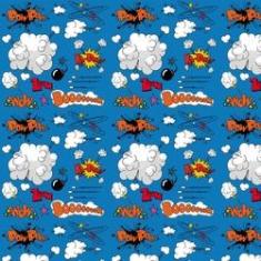 Imagem de Papel de Parede Adesivo Boooom Zoom Wow Nuvens Decorativo