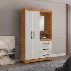 Imagem de Guarda-roupa 2 Portas 3 Gavetas Nt5170 Freijó/ Off White Notável Móveis Freijó/off White