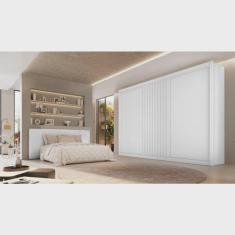 Imagem de Guarda Roupa Casal 3 Portas 6 Gavetas Flex Vitoria 100% Mdf Móveis Europa Branco