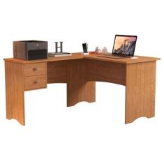 Imagem de Escrivaninha Mesa De Computador Em L De Canto Parise 2 Gavetas Tampo 1