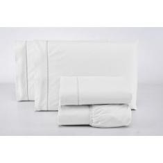 Imagem de Jogo De Lençol King 3 Peças 100% Algodão 200 Fios Branco - Casa Fernan