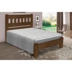 Imagem de Cama Queen Size Madri De Madeira Maciça Angelim Pedra/Tauari - Cor Imb