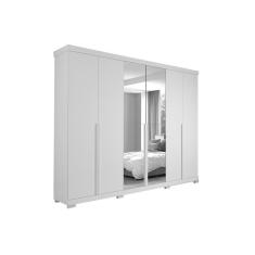 Imagem de Guarda Roupa 6 Portas E 6 Gavetas C Espelho E Pes Guarapari Branco Panan