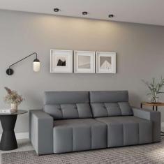 Imagem de Sofá 3 Lugares Retrátil E Reclinável Trevi Suede Cinza - Mobly