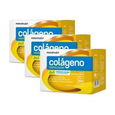 Imagem de Kit 3 Colágeno Em Pó Hidrolisado 30 Saches Manga Maracujá - Maxinutri
