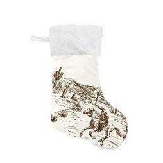 Imagem de xigua Meias de Natal, Deserto Ocidental com Cowboys, Meias de Natal para Lareira 45 cm para Decorações de Festa em Família - 1 pacote