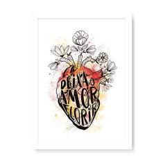 Imagem de Arte Maníacos Quadro Decorativo Deixa o Amor Florir Color - 23x16,25cm (Moldura caixa em laca )
