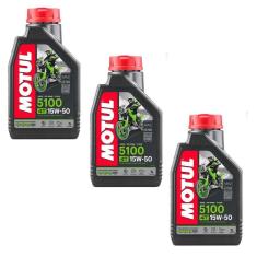 Imagem de Kit 3 Litros Oleo Lubrificante Motor Motul 5100 15w50 Semissintetico Api Sm Sl