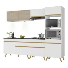 Imagem de Armário de Cozinha Completa 5 peças com Leds MP2037 Veneza Up Multimóveis Branca