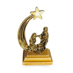 Imagem de Mini Presépio De Metal e Pedra Enfeite De Natal - Divinário,  Dourado