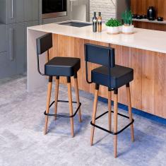 Imagem de Kit 2 Banquetas Barcelona Cor Preto - Speciale Home